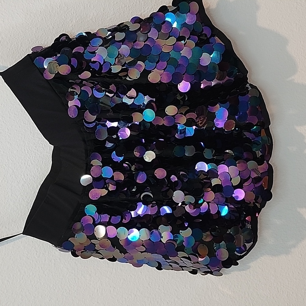 I Heart Raves sequin skirt